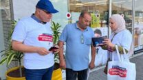 צוותי ההסתדרות במרכזי הקניות בארץ (צילום: דוברות ההסתדרות)