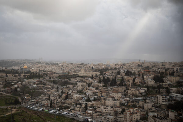 שמיים מעוננים מעל ירושלים (צילום ארכיון: הדס פרוש/פלאש 90)