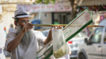 מצטיידים בארבעת המינים לקראת חג הסוכות (צילום: דוד כהן/ פלאש 90)