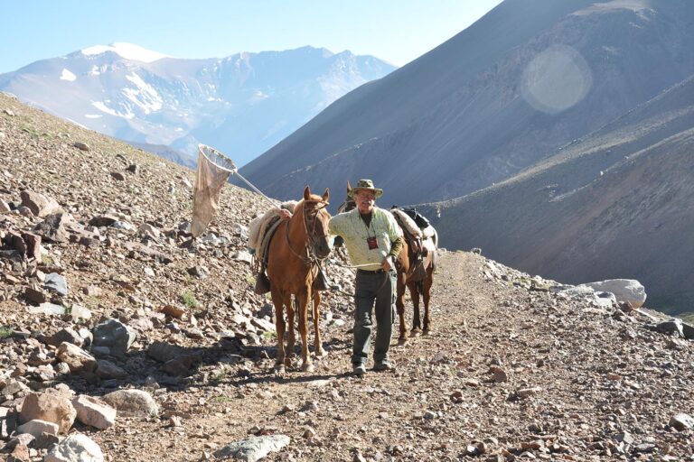בנימיני במשלחת מחקר באנדים על גבול צ'ילה ארגנטינה (צילום: אלבום פרטי)