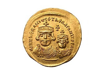 מטבע של הרקליוס (משמאל) ובנו, קונסטנטינוס השלישי (צילום: קרן ויקימדיה)