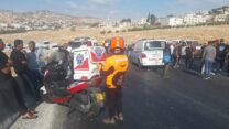 תאונת דרכים בכביש 351 בין תקוע לנוקדים (צילום: איחוד הצלה)