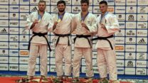 גיא גורביץ' על הפודיום באליפות אירופה עד גיל 23 (צילום: איגוד הג'ודו בישראל)