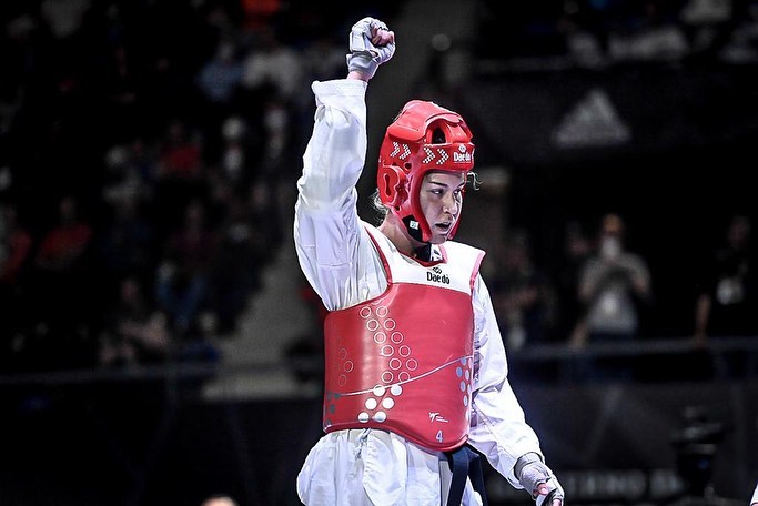 דנה אזרן באליפות העולם בטקוואנדו (צילום: אמאדין לוריאול\ההתאחדות הישראלית לטאקוונדו)