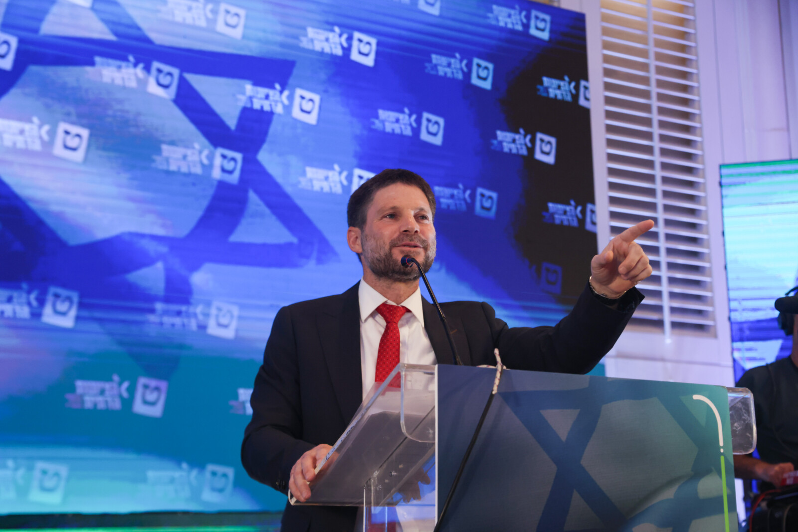 יו"ר הציונות הדתית, בצלאל סמוטריץ' בכנס תמיכה (צילום: יוסי אלוני/פלאש90)
