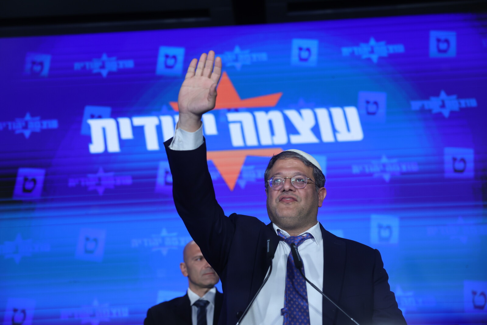 יו"ר עוצמה יהודית, איתמר בן-גביר בכנס תמיכה (צילום: יונתן זיידל)