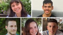 דרור כהן (למעלה מימין), נעה קופלוביץ, (צילום: אלבום פרטי), יובל כהן (למטה משמאל), יהל מרקוביץ', עילי הספרי. קופלוביץ: "אני לא רוצה להיות אדישה למה שקורה במדינה שלי, ולמה שהעתיד צופן לי כמי שמתכננת לחיות במדינת ישראל" (צילום: אלבום פרטי)