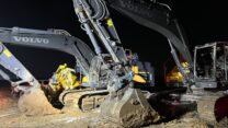 כלי העבודה (בגרים) באתר הבנייה סמוך לעכו (צילום: דוברות כב"א)