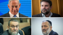 בנימין נתניהו, בצלאל סמוטריץ', אריה דרעי ומשה גפני (צילומים: פלאש 90)