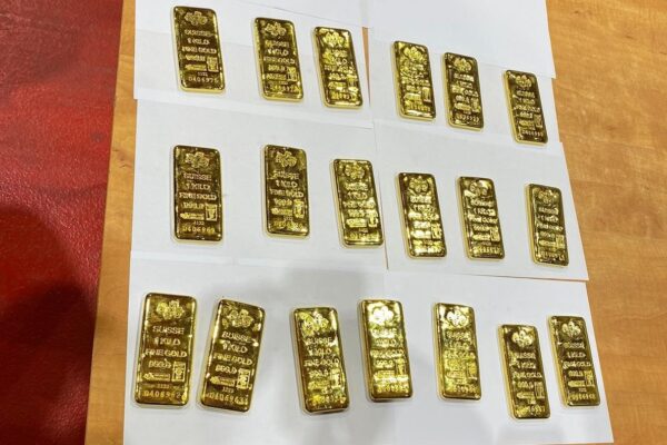 20 מטילי זהב נתפסו במעבר אלנבי (צילום: רשות המיסים)