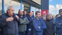 אספת עובדי טכנולוגית להבים (צילום: דוברות ההסתדרות)