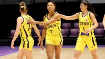 שחקניות אליצור חולון ביורוקאפ לנשים (צילום: FIBA)