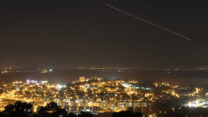 יירוט רקטות מעל רצועת עזה (צילום: נתי שושת/פלאש90)