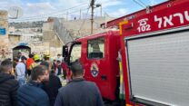 השריפה בשכונת ואדי ג'וז בירושלים (צילום: כבאות והצלה)