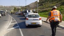 זירת ניסיון הפיגוע בסמוך לצומת קדומים (צילום: דוברות איחוד הצלה)