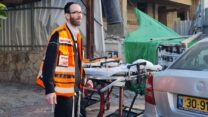 זירת תאונת העבודה בבני ברק (צילום: איחוד הצלה)
