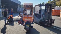 זירת תאונת העבודה העבודה בקרית גת (צילום: איחוד הצלה)