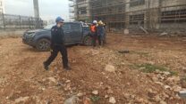 מבצע אכיפה של המשטרה באתרי בנייה בראש העין (צילום: דוברות המשטרה)