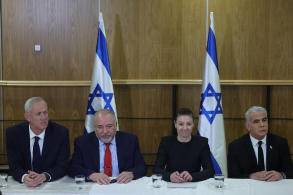 ראשי מפלגות האופוזיציה בהצהרה משותפת לקראת הבאת הרפורמה המשפטית למליאת הכנסת (צילום: יונתן זינדל/ פלאש90)