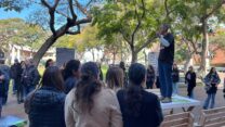 הפגנת עובדי המכללה למינהל (צילום: ועד העובדים)