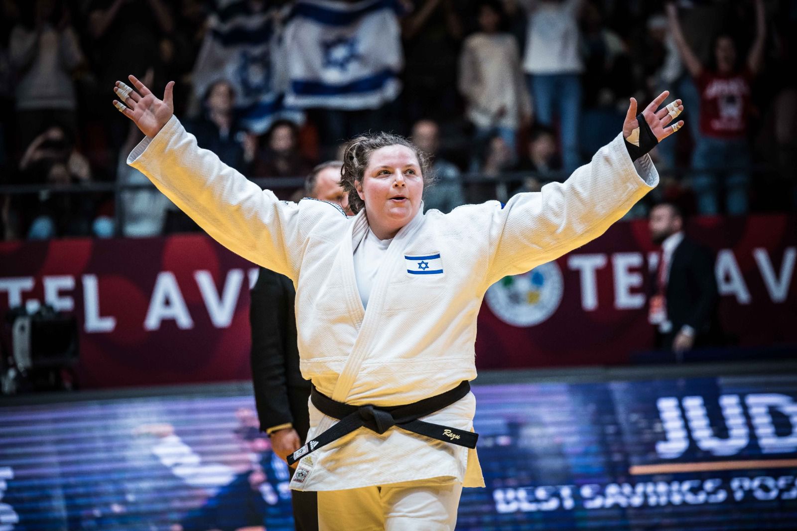 רז הרשקו זוכה במדליית הזהב בגרנד סלאם תל אביב 2023 (צילום: עודד קרני, איגוד הג'ודו בישראל)