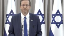 נשיא המדינה יצחק בוז׳י הרצוג מציג את ״מתווה העם״ (צילום: שידור חי, לע״מ)