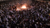 הפגנות באיילון בעקבות פיטורי השר יואב גלנט (פלאש 90  תומר נויברג)
