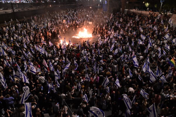 הפגנות באיילון בעקבות פיטורי השר יואב גלנט (פלאש 90  תומר נויברג)