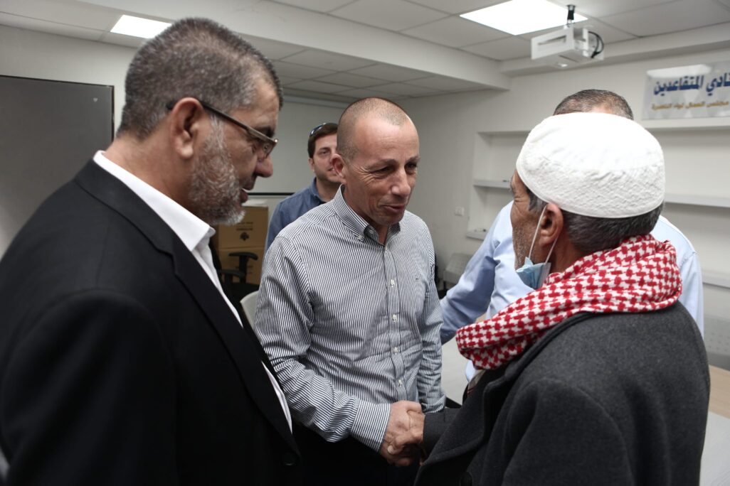 צוות איגוד עובדי המדינה במפגש עם אנשי דת מוסלמים במרחב נצרת. צילום: ליאור מזרחי