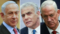 בני גנץ, יאיר לפיד ובנימין נתניהו (צילומים: פלאש 90)