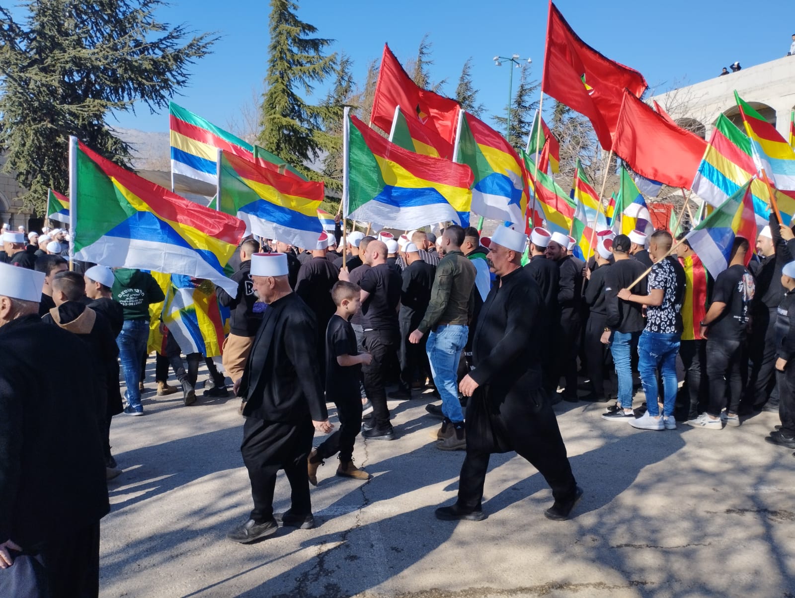 כנס המחאה של הדרוזים בגולן נגד הקמת טורבינות רוח, בחודש מרץ 2023 (צילום: נבי חאלבי)