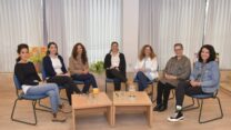 From right to left - Yael Budnik Bar, Ruti From-Arica, Shlomit Zioni, Maya Ronen, Tzipi Friedkin, Liran Flitman, Shani Ishgur Greenberg
