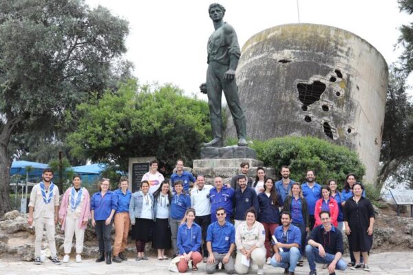 Members of the Youth Movement Council at the Yad Mordechai Memorial. (Photo: Youth Movement Council)