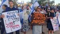 מפגינים בעד הרפורמה במערכת המשפט (צילום: ניצן צבי כהן)