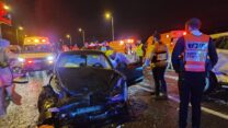 זירת תאונת הדרכים במחלף ענבה (צילום: דוברות איחוד הצלה)