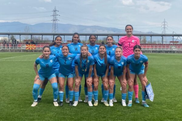 נבחרת הנערות עד גיל 19 מול צפון מקדוניה (צילום: ההתאחדות לכדורגל בישראל)