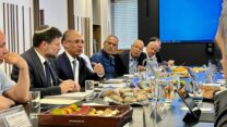 מפגש קרן המטבע עם שר האוצר בצלאל סמוטריץ' ונגיד בנק ישראל אמיר ירון (צילום: משרד האוצר)