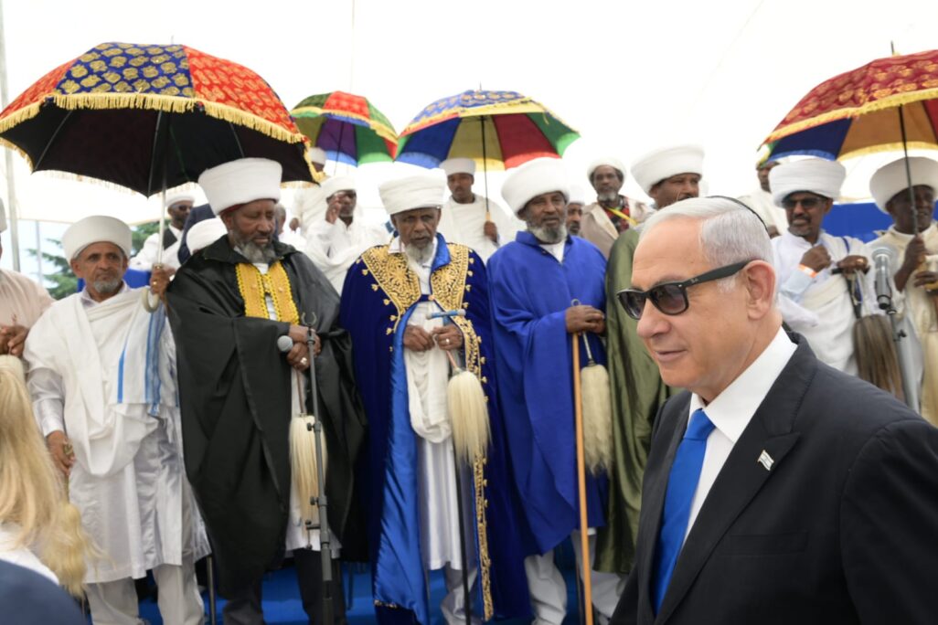 ראש הממשלה בנימין נתניהו בטקס האזכרה הממלכתי ליהודי אתיופיה שנספו בדרכם לארץ ישראל (צילום: עמוס בן גרשום/ לע״מ)
