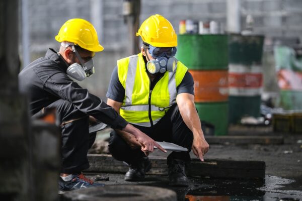 עובדים עם מיגון אישי בעת דליפת חומרים מסוכנים (צילום אילוסטרציה: Shutterstock)