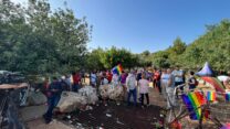 אירוע המחאה לזכר שרית אחמד שק'ור. משמאל: עלי מוגרבי (צילום: עופרי בשן)