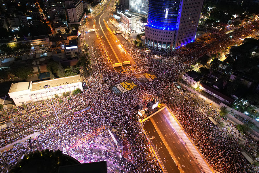 מחאה נגד הרפורמה המשפטית בתל אביב (צילום: גלעד פירסט)