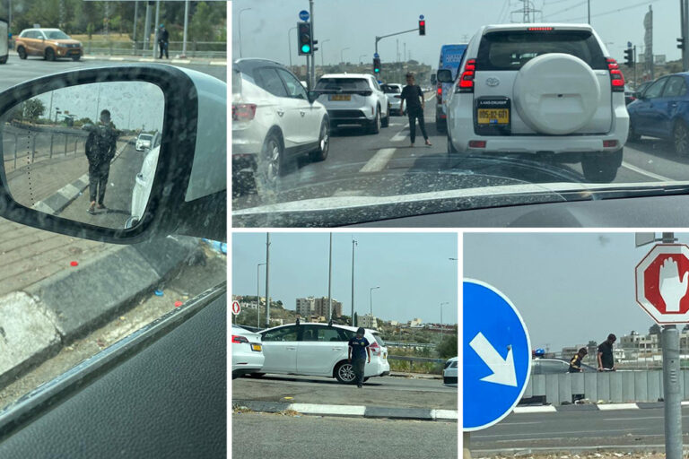 ילדים פלסטינים מקבצים נדבות בצמתים (צילומים: יהל פרג')