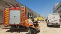 זירת תאונת העבודה בבאר שבע (צילום: דוברות איחוד הצלה)