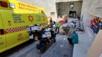 תאונת העבודה ביד ושם (צילום: מד"א)