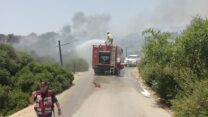 שריפה בפארק ז'בוטינסקי (צילום: כב"א)