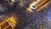 הפגנת מחאה נגד הרפורמה המשפטית בשדרות קפלן בתל אביב (צילום: איתן סלונים)
