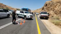 זירת הפיגוע בין צומת חמרה לצומת בקעות על כביש 57 (צילום: תיעוד מבצעי מד"א)