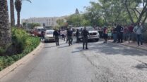 זירת פיגוע הירי במעלה אדומים (צילום: דוברות המשטרה)