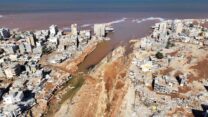 העיר דרנה בלוב לאחר השיטפון (צילום: Marwan Alfaituri/via REUTERS)