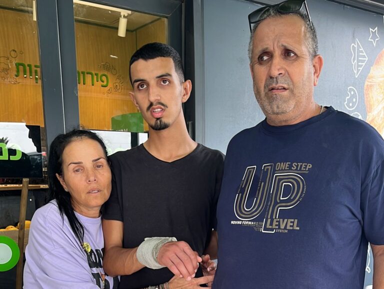 The Jacobi family after the rescue from Kfar Aza. (Photo: courtesy of the family)
